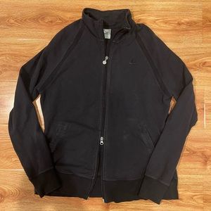 black nike double zip jacket